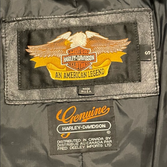 Vintage 80s 90s Harley Davidson Authentic Leather Biker Jacket Embossed Logo - Picture 12 of 16